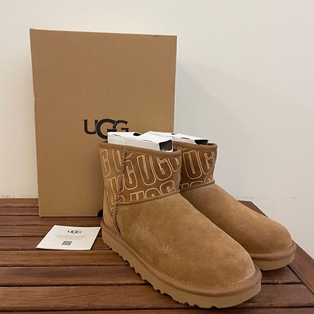 UGG Classic Mini II UGG Graphic Boots Chestnut USA Women Size 6/UK 4/EU 37